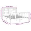 vidaXL Bedframe met hoofdbord massief grenenhout zwart 120x200 cm