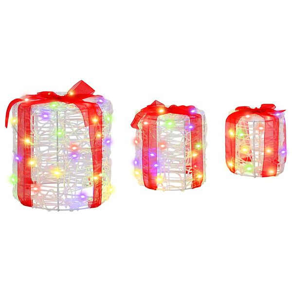 vidaXL Decoratie voor Geschenkdoos 3 pcs kleurrijk 20 x 20 x 21 cm