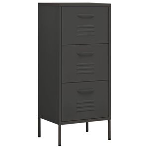 vidaXL Opbergkast 42,5x35x101,5 cm staal antracietkleurig
