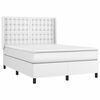 vidaXL Boxspring met matras en LED kunstleer wit 140x200 cm