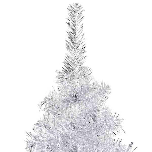 vidaXL Kunstkerstboom met verlichting en kerstballen 120 cm PET zilver