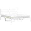 vidaXL Bedframe met hoofdbord metaal wit 160x200 cm