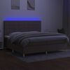 vidaXL Boxspring met matras en LED stof taupe 200x200 cm