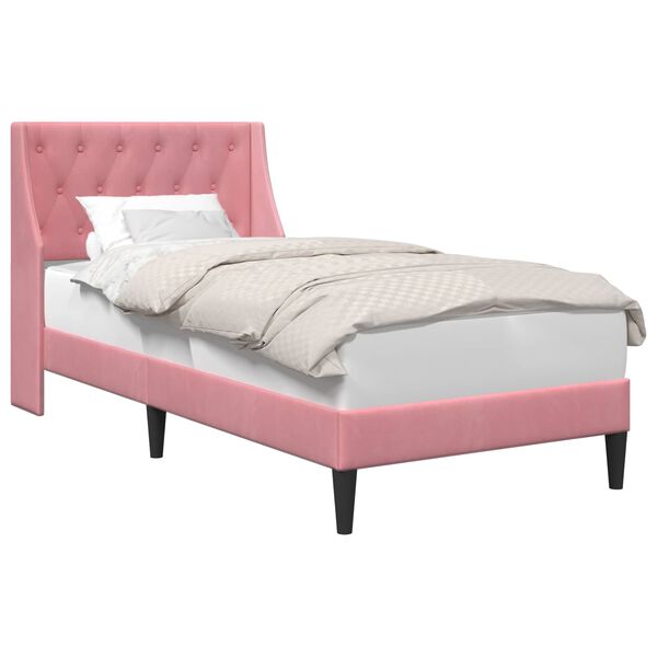 vidaXL Bedframe met hoofdeinde Roze 80 x 200 cm Fluweel