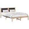 vidaXL Bedframe met hoofdeinde Zwart 135 x 190 cm Massief grenenhout