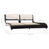 vidaXL Bedframe kunstleer zwart en wit 180x200 cm