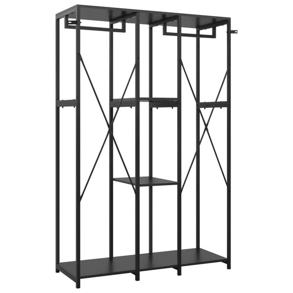 vidaXL Kledingkast 110x40x167 cm metaal en spaanplaat zwart