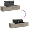 vidaXL Tuin Sofa Set met kussen 7 pcs Lichtgrijs poly rattan