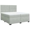 vidaXL Boxspring met matras fluweel lichtgrijs 200x200 cm