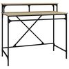 vidaXL Bureau 100x50x90 cm bewerkt hout en ijzer sonoma eikenkleur