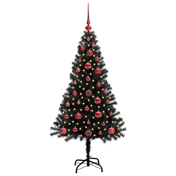 vidaXL Kerstboom met 150 LED met standaard Zwart 120 cm PVC