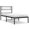 vidaXL Bedframe met hoofdbord metaal zwart 100x200 cm