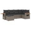 vidaXL 6-delige Loungeset met kussens poly rattan grijs