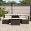 vidaXL Tuin Sofa Set met kussen met opslag 7 pcs Bruin Poly riet