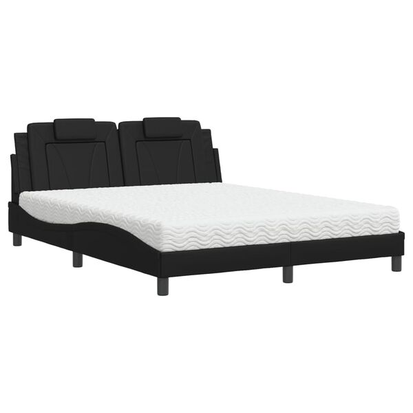vidaXL Bed "Viana" met matras kunstleer zwart 160x200 cm