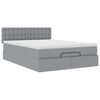 vidaXL Ottoman bed met matras en LED's 140x200cm stof lichtgrijs