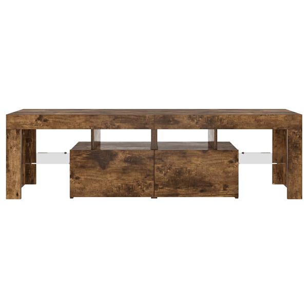 vidaXL Tv-meubel LED-verlichting 140x36,5x40 cm gerookt eikenkleurig