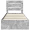 vidaXL Bedframe Beton Grijs en Zilver 70 x 190 cm Bewerkt hout