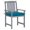 vidaXL Tuinstoelen 2 st met kussens massief acaciahout grijs