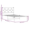 vidaXL Bedframe met hoofdbord metaal wit 100x200 cm