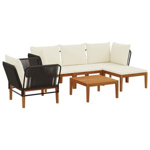 vidaXL 6 st Massief acaciahout & touw Naturel