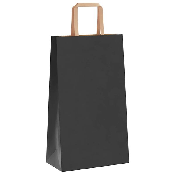 vidaXL Papieren zakken 50 st met hengsels 21x11x36 cm zwart