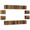 vidaXL 8-delig Tv-meubelset wandmontage bewerkt hout oud houtkleurig