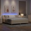vidaXL LED Box Spring Bed met hoofdeinde Cr&egrave;me 180 x 200 cm Stof