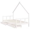 vidaXL Kinderbedframe met lades 90x190 cm massief grenenhout wit
