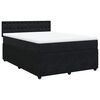 vidaXL Boxspring met matras fluweel zwart 160x200 cm