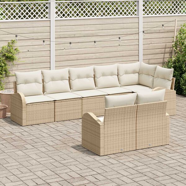 vidaXL Tuin Sofa Set Beige en Cr&egrave;me 55 x 55 x 37 cm poly rattan