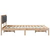vidaXL Bedframe met Gevoerd Hoofdgedeelte Donkergrijs 135 x 190 cm