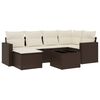 vidaXL 7-delige Loungeset met kussens poly rattan bruin