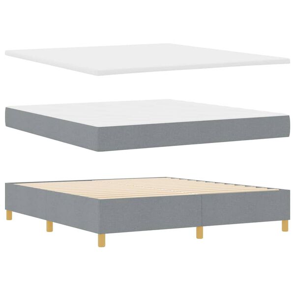 vidaXL Boxspring bed met matras Lichtgrijs 180 x 200 cm Stof