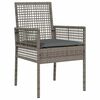 vidaXL Tuin eettafelset 3 pcs Grijs poly rattan