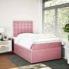 vidaXL Boxspring met matras fluweel roze 120x190 cm