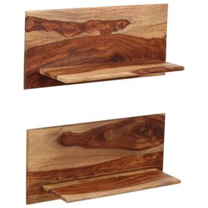 vidaXL Wandschappen 2 st 58x26x20 cm massief acaciahout