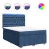 vidaXL Boxspring met matras stof blauw 140x200 cm