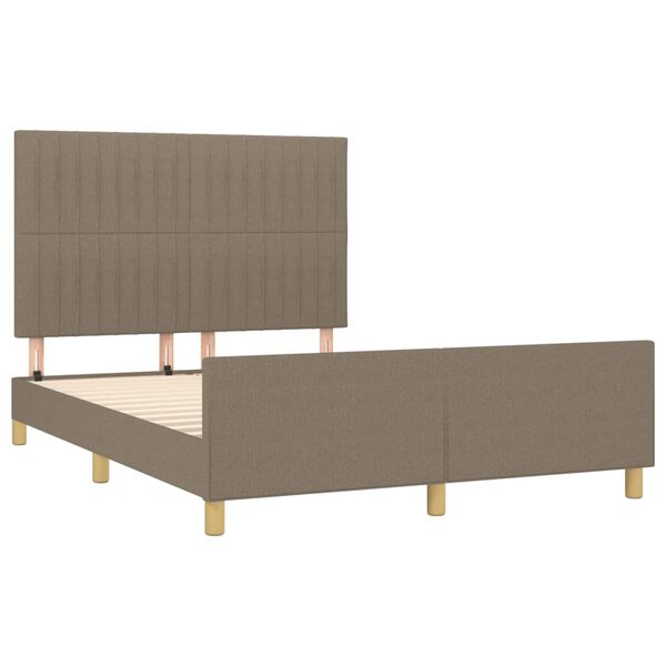 vidaXL Bedframe zonder matras stof taupe 140x190 cm