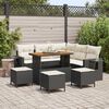 vidaXL Tuin Sofa Set met kussen 9 pcs Zwart poly rattan