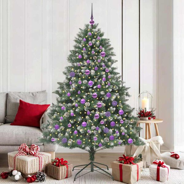 vidaXL Kunstkerstboom met 300 LED Groen 180 cm PVC en Plastic en Staal