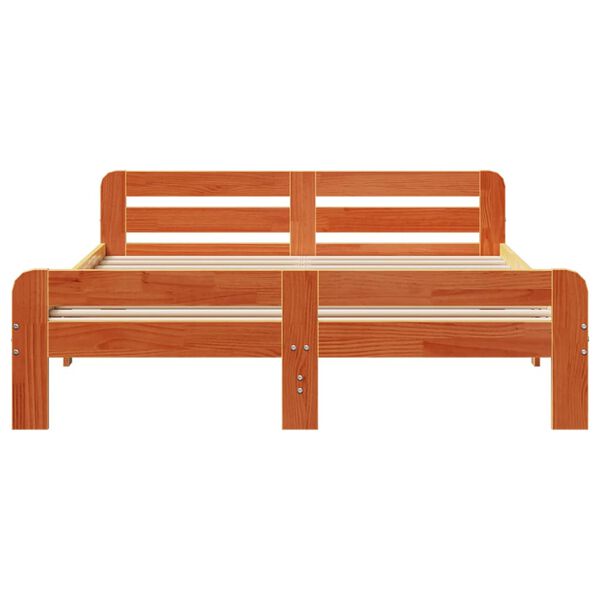 vidaXL Bedframe zonder matras massief grenenhout wasbruin 150x200 cm