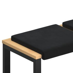 vidaXL Bankkussen 2 st fluweel Zwart Diepte 35 cm
