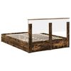 vidaXL Opslag bed met lade Gerookt eiken 160 x 200 cm Bewerkt hout