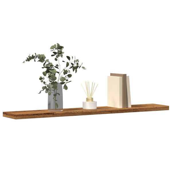 vidaXL Wandschappen 4 st 60x20x1,5 cm bewerkt hout oud houtkleurig