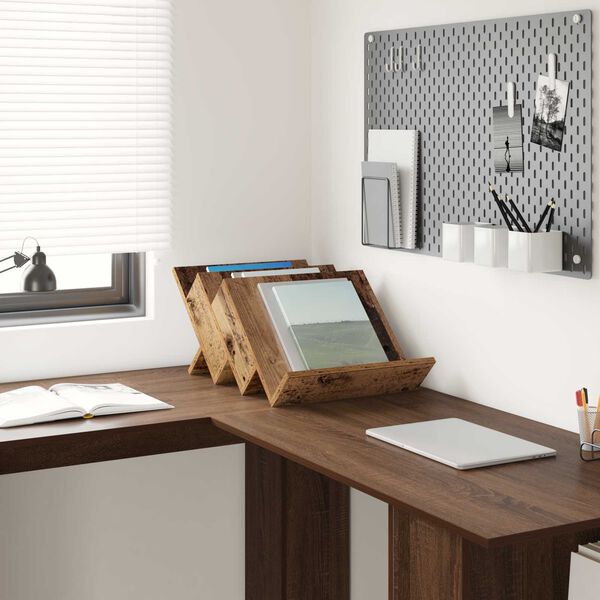 vidaXL Tijdschrift Rek Oudhout 53 x 40 x 28.5 cm Bewerkt hout