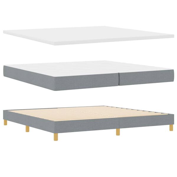 vidaXL Boxspringbed met matras Lichtgrijs 200 x 200 cm Stof