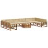 vidaXL Buiten bankenset met kussen 11 pcs Natuurlijk en Beige