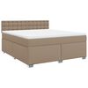 vidaXL Boxspring met matras kunstleer cappuccinokleurig 180x200 cm
