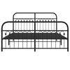 vidaXL Bedframe met hoofd- en voeteneinde metaal zwart 150x200 cm